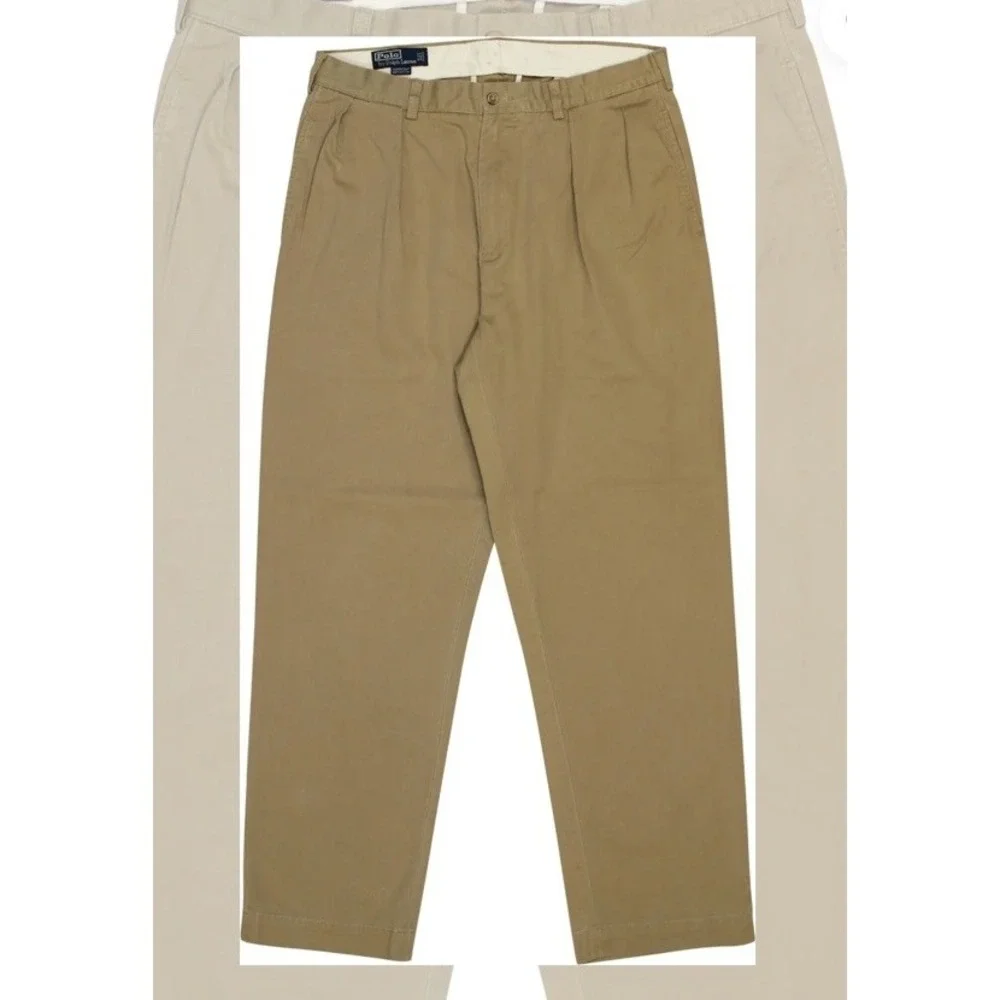 Polo Ralph Lauren Mens Classic Fit Chino Khaki Straight Leg Pants 35x30 Tan